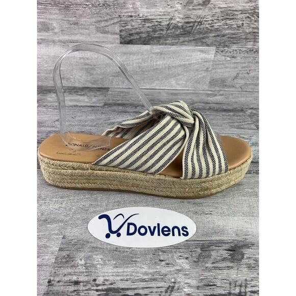 Donald Pliner Womens Striped Espadrille Wedge Sandals Size 9.5M - Picture 4 of 8